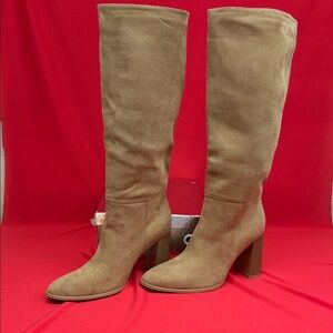 Women's Over-the-Knee Suede Boots in Tan